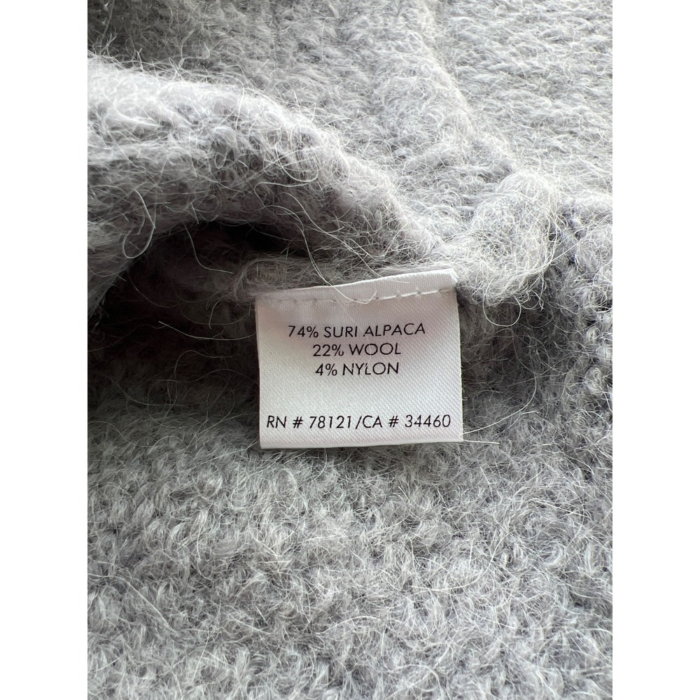 Halston Sweater Heritage Alpaca Wool Blend Womens Small Gray Soft Luxe Classic - Picture 8 of 9